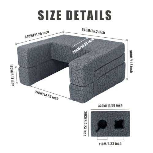 Reading & Gaming Pillow - Extra Large Memory Foam Lap Desk with Cup Holder & Arm Rests