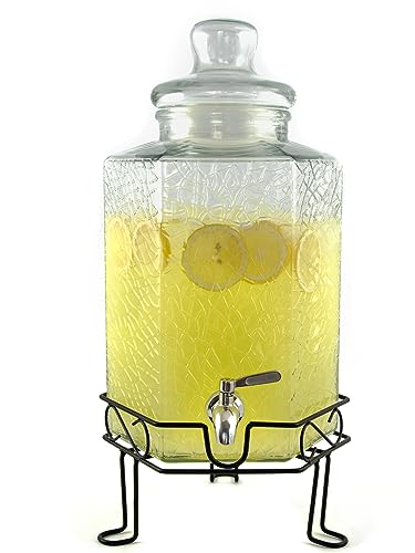 Redfern 2.5 Gallon Glass Beverage Dispenser Stainless Spigot and Stand