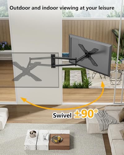 Full Motion Corner TV Wall Mount for 32-75 Inch TVs - Supports 110 lbs - Landscape & Portrait