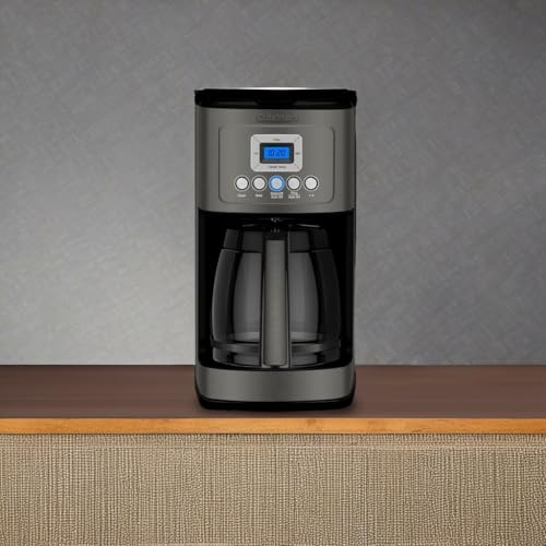 14-Cup Programmable Coffee Maker with Glass Carafe, Brew Strength Control, Black Stainless