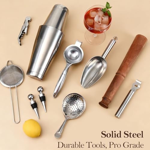 Professional 33-Piece Bar Tool Set with Cocktail Shaker and Accessories