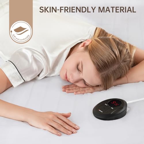 Bwarm White King Size Electric Heated Mattress Pad 78" x 80" with 9 Heat Settings