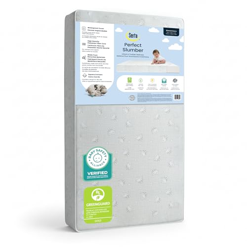 Delta Children Slumber Mattress for Crib & Toddler Bed Waterproof Hypoallergenic