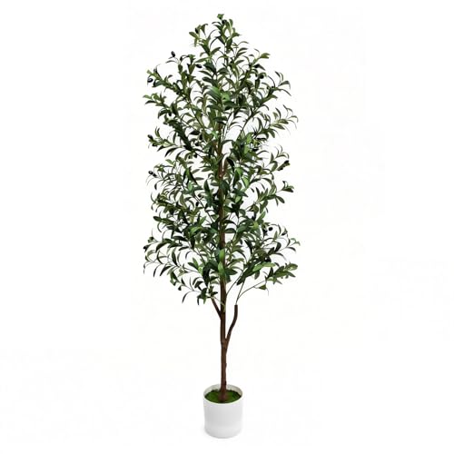 ENLETRAN 6FT Artificial Olive Tree with Pot - Realistic Indoor Faux Tree for Home & Office Decor