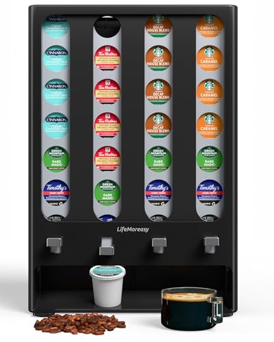 Coffee Pod Dispenser Stand for 28 K Cups - Black Vending-Style Organizer
