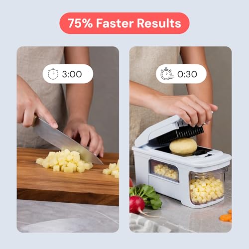 White Fullstar Pro XL Vegetable Chopper & Mandoline Slicer 4-in-1 Kitchen Tool
