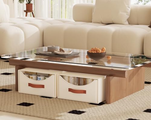 Homsorout Beige Stackable Collapsible Storage Drawers - 13.7 Inch 4 Pack