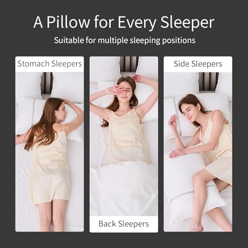 Queen Size Set of 4 Cooling Hotel Pillows - Medium Firm, Down Alternative, 20 x 28 Inches - Variation of THIS listing