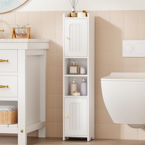 Bathroom Corner Storage Cabinet with Adjustable Shelf - Space Saving Organizer