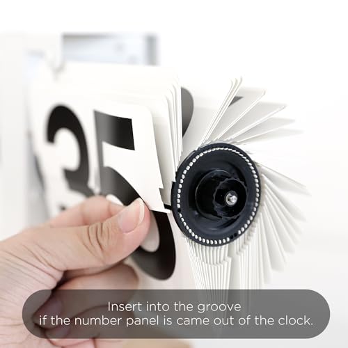Mini Black Wood Flip Desk Clock - Classic Modern Retro Analog Table Timepiece