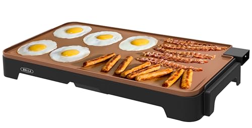 Bella XL 12x22 Inch Electric Non-Toxic Ceramic Titanium Griddle - Copper