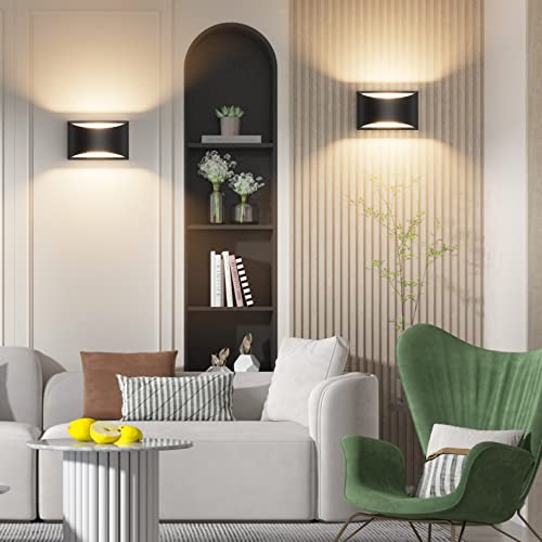 Aipsun Black Modern LED Wall Sconce - Indoor Wall Light with G9 Bulb, Up & Down Lighting, Living Room Bedroom Hallway, Variation: Black / 1