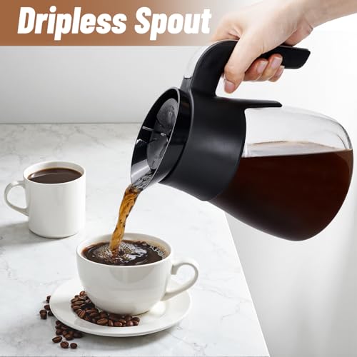 10-Cup Glass Coffee Carafe Replacement for Ninja Coffee Maker CM401 CM371 CP301 - BPA-Free with Brew-Through Lid & Handle