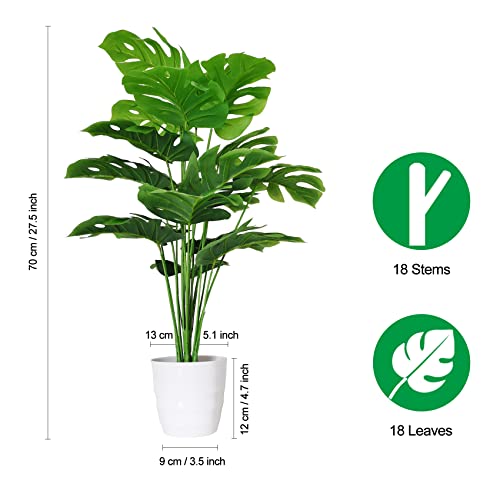 Artificial Monstera Plant Set - 28 Inch Fake Tropical Greenery for Home & Office - Variation of THIS Listing