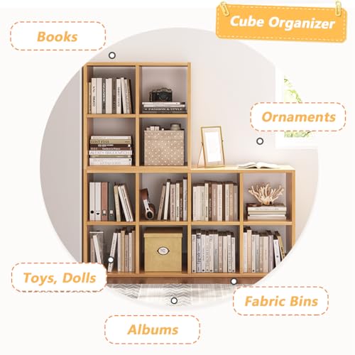 NELYE 6 Cube Storage Bookcase - White Open Shelf Organizer, Versatile Cube Shelf