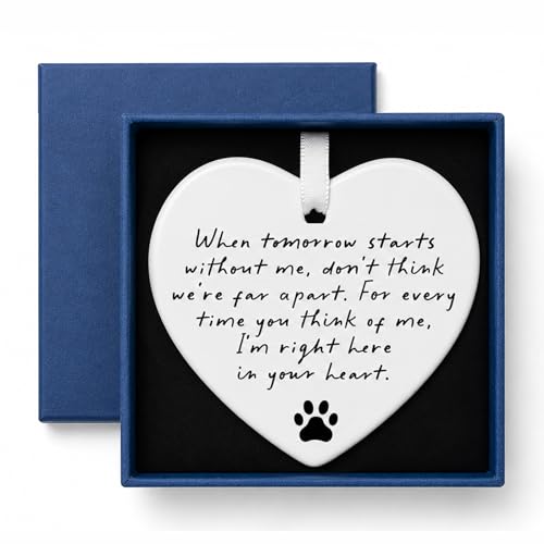 WCDHOR Pet Memorial Heart Ornament - Gift Box, Pet Loss Sympathy Keepsake