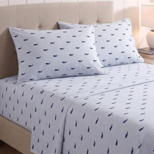 Nautica - Queen Cotton Percale Sheet Set with Matching Pillowcases