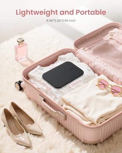 RENPHO Travel Scale with Mirror, Rechargeable, LED Display, 8.98x5.28 Inches