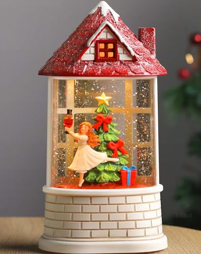 Christmas Snow Globe Ballerina Nutcracker Lantern with Music & Lights - 8.2"