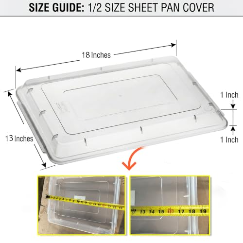 Half Size Sheet Pan Cover 18x13 Inches Pack of 6 Translucent BPA-Free Plastic