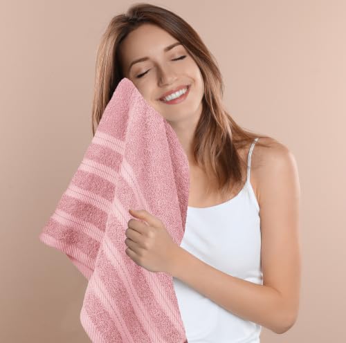 Dusty Pink Bath Towels 4 Pack 30x60 Inches - Premium Cotton XL Set