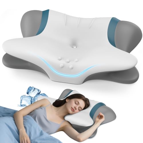Beslovo Grey Cervical Pillow for Neck Pain Relief - Ergonomic Memory Foam Support for Side, Back & Stomach Sleepers