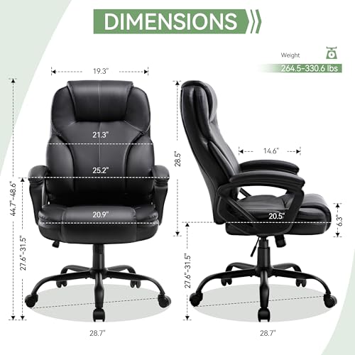 Meilocar Black Ergonomic Office Chair with High Back, Adjustable, Heavy Duty, 360° Swivel
