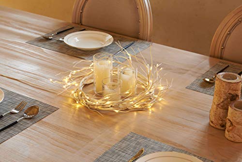 Lighted Birch Garland 6ft with 48 LED Battery-Operated Lights, Timer