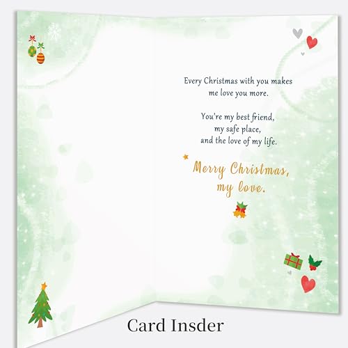 Beixian Husband Christmas Card BX300 - Romantic Holiday Greeting for Men