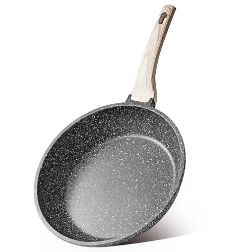 CAROTE 12-Inch Granite Non-Stick Frying Pan - Black, PFOA-Free, Suitable for All Stoves