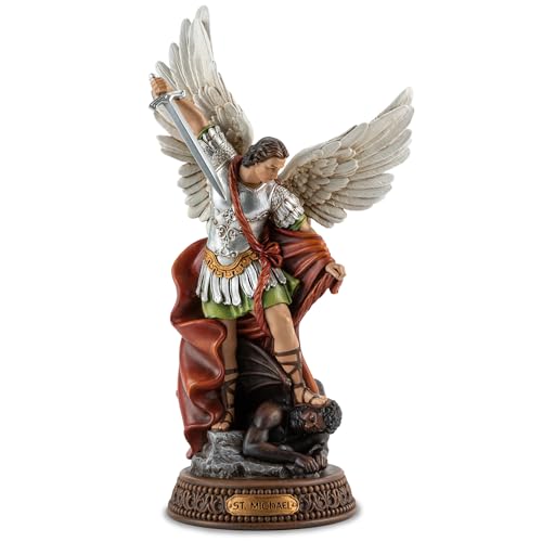 St Michael the Archangel Statue - 12 Inch Full Color Protector Sculpture