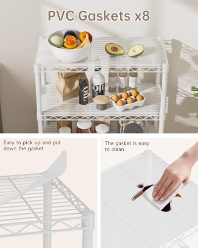 Golpart 8-Tier Adjustable Metal Wire Storage Shelves - White, 12"Dx22"Wx72"H