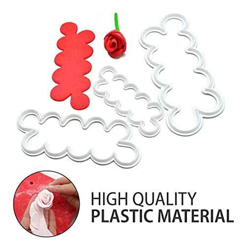 3Pcs Fondant Cutters for Edible Flowers Cake Decorations ? Easy-to-Use, Different Sizes Fondant Flower Cutter for Gumpaste Flowers ? Elegant Edible Rose Petals in Wedding Cakes and Desserts