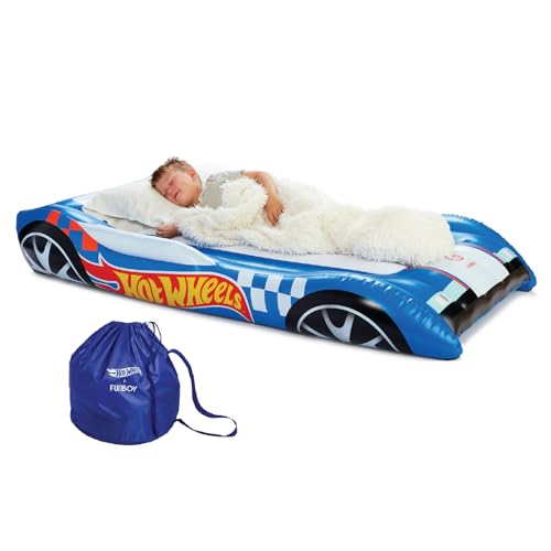 Kids Twin Inflatable Air Mattress with Hot Wheels Convertible Design - Fun & Portable