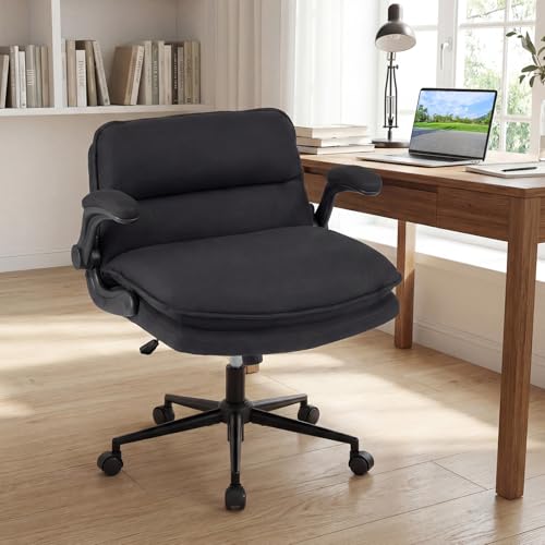 Giantex Criss Cross Chair with Flip-up Arms, Ergonomic Legged Office