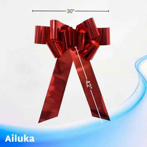 Big Red Car Bow(30 inch, 1 Pack) - Large Christmas Bow, Giant Bow for Car, Wreath, Present, Christmas Decoration, Wedding, Anniversary, Party, Birthday, Housewarming.