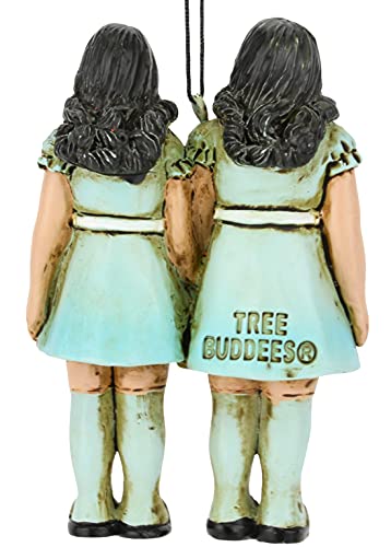 Tree Buddees Creepy Twins Halloween & Christmas Ornament Set - Hand-Painted Resin Decor