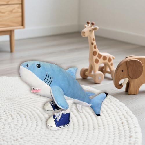 Shark Pillows Italian Shark Pillow, Italian Stuffed Doll Pillow Decoration Sneakers Shark, Room Decoration for Video Game Fans (Blue 2)