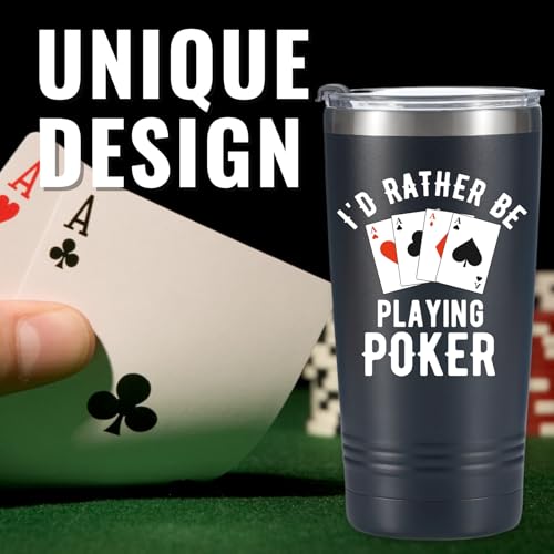 Onebttl Rather 20oz Poker Tumbler Gift Box – Spill-Proof BPA Free Stainless Steel for Poker Lovers