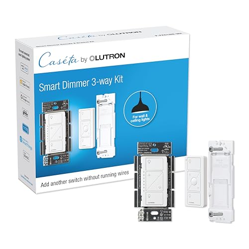 Lutron Caseta 3-Way Smart Dimmer Kit White - Wireless Remote & Bracket Included