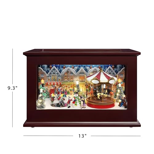 Heirloom Mr. Christmas Animated Glass & Wood Music Box - Plays 35 Songs, Brown ( variation: Heirloom )