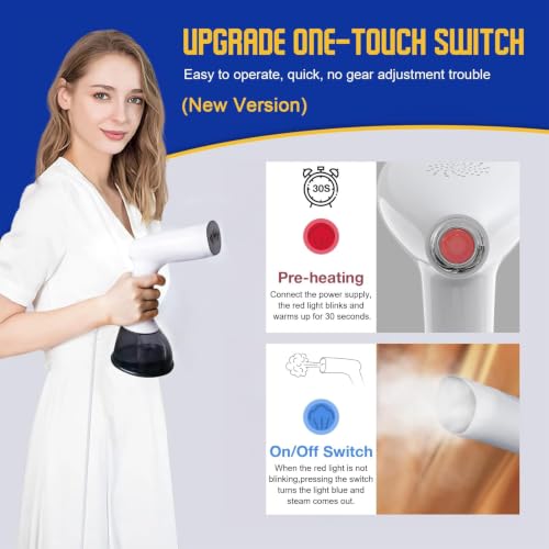 Portable 1350W Handheld Garment Steamer with 400ML Tank - Travel & Home Use