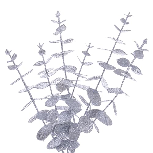 Vickerman 24-Inch Silver Artificial Eucalyptus Glitter Wreath - Indoor Decor