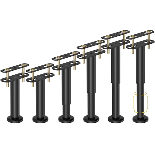 Adjustable Bed Support Legs Set - 7.08-12.6 Inch, Heavy Duty Metal Slat Bed Frame Support - 6 Pieces (Variation: 7.08-12.6 Inch)