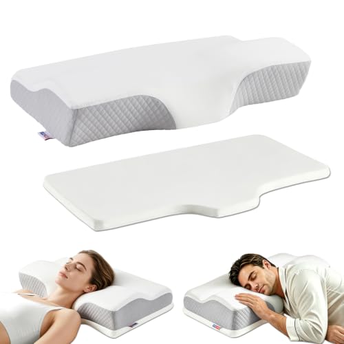 Ergo Cervical Neck Pillow for Pain & Sleep Apnea Snoring Relief, Side