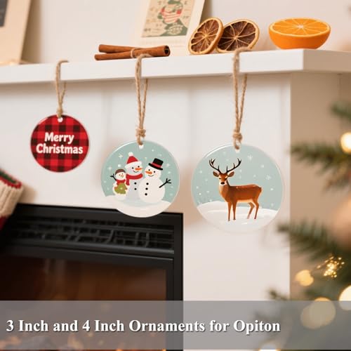 Sublimation Glass Ornaments Blank 30 PCS 4 Inch Christmas Round