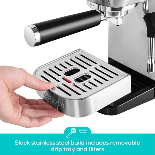 CASABREWS Silver 3700 Espresso Machine with Steam Wand & 20-Bar Pump