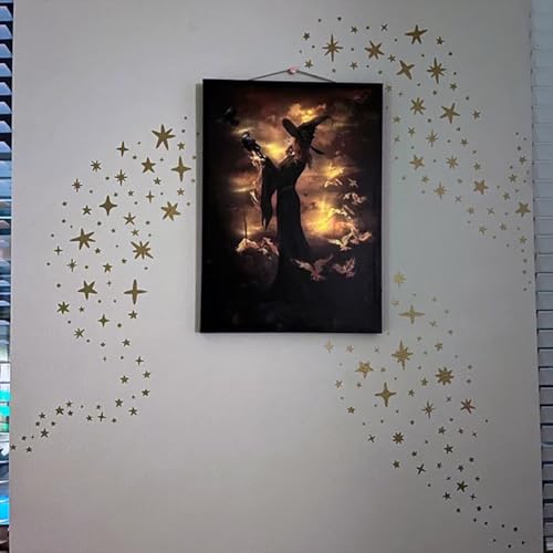 Golden Stars Stickers, 167 Pack Celestial Decals for Christmas & Holiday Decor, Sparkles Wall Art for Party & Birthday Decor, Vinyl Decals for Kids