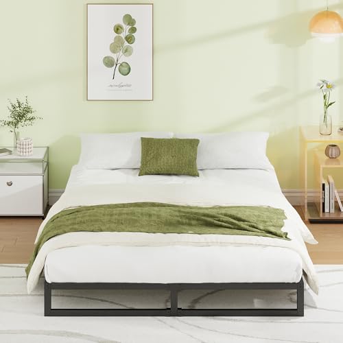 EMODA Queen Bed Frame Black 7 Inch No Box Spring Needed Easy Assembly