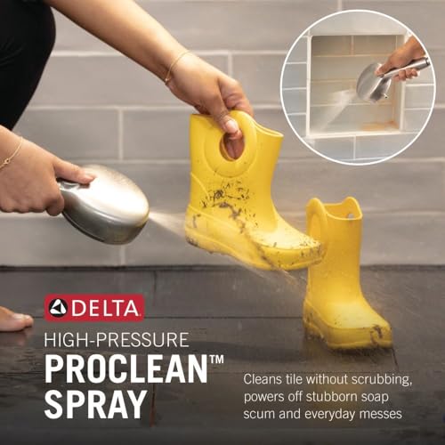 Delta HydroRain 2-in-1 Dual Shower Head Matte Black - High Pressure, Handheld & Fixed Spray